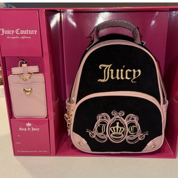 🖤NWT•Juicy Couture Heritage Mini Backpack with card case 🖤Gift Set NIB - Picture 4 of 17